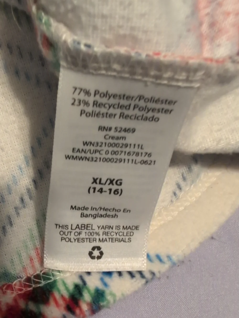 Kids Cream Reindeer Plaid Sleeve Nightgown